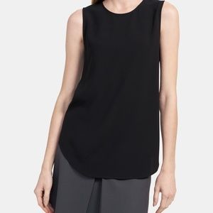 Theory Bringam Crepe Shell Top Medium Black